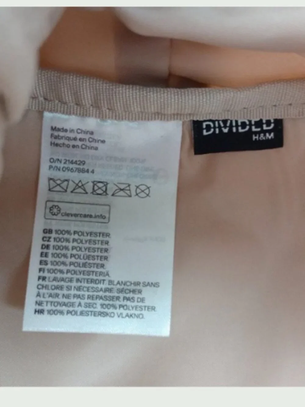 Divided H&M Beige Smiley Face Charm Top Handle Shoulder Straps Backpack Purse‎
